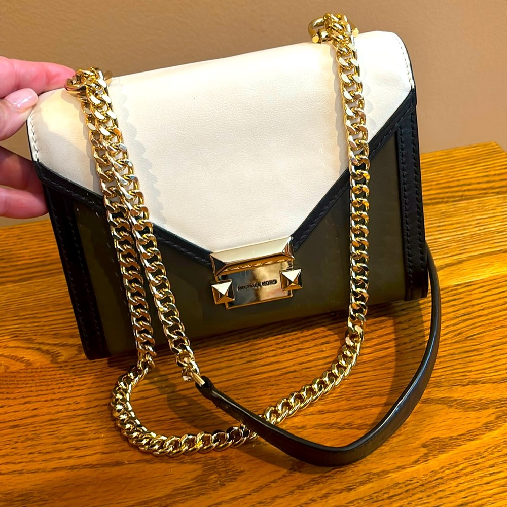 NWT Michael Kors Whitney Two-Toned Leather Convertible Shoulder Bag